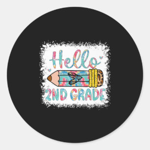 Hallo 2e klas terug naar school 2e klas student ronde sticker
