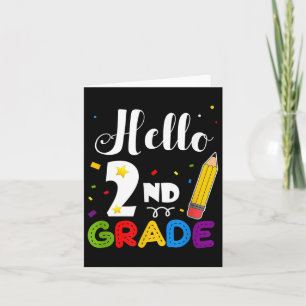 Hallo 2e klas terug naar school leraren geschenken kaart