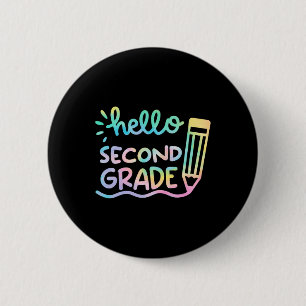 hallo 2e klas Tie Dye Teachers Kinder Terug naar S Ronde Button 5,7 Cm