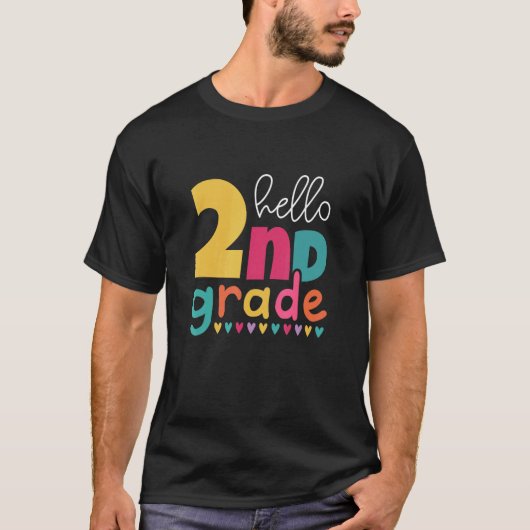 Hallo 2nd Grade Welkom terug naar school Tweede Af T-shirt (Voorkant)
