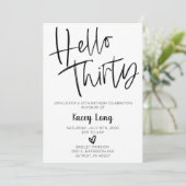 hallo 30 e verjaardag uitnodiging (Staand voorkant)