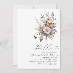 Hallo 30 Eenvoudige volwassene 30e verjaardag uitn Kaart