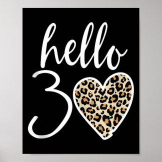 Hallo 30 Geschenken Hart Luipaard 30 Jaar Feest 30 Poster