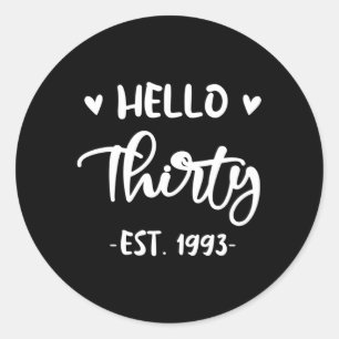 hallo 30 ronde sticker