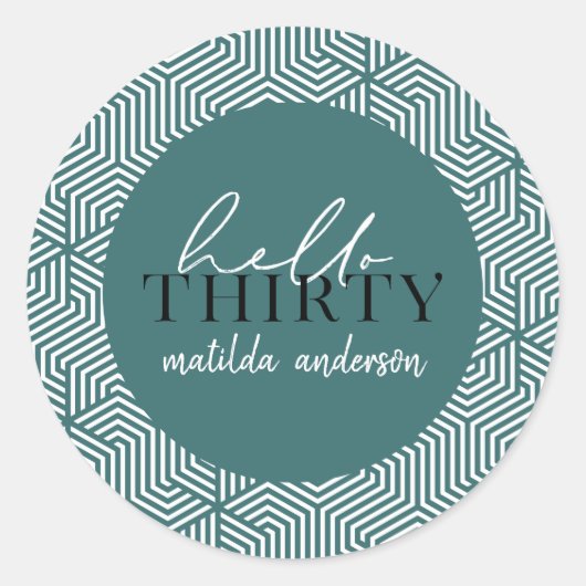 Hallo 30e verjaardag stickers (Voorkant)