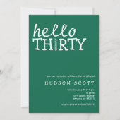 hallo 30e verjaardagsfeest kaart (Voorkant)