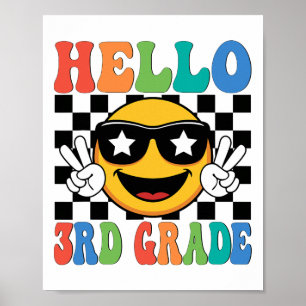 Hallo 3e klas Derde klas leraar Jongen Meisje Rug Poster