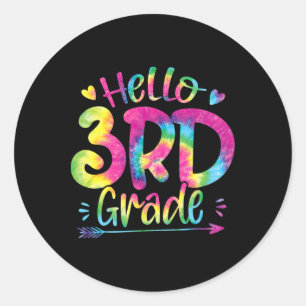 Hallo 3e klas leerkrachten Studenten Tie Dye Byck  Ronde Sticker