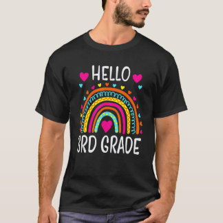 Hallo 3e klas Regenboog Leraar Student Terug naar  T-shirt