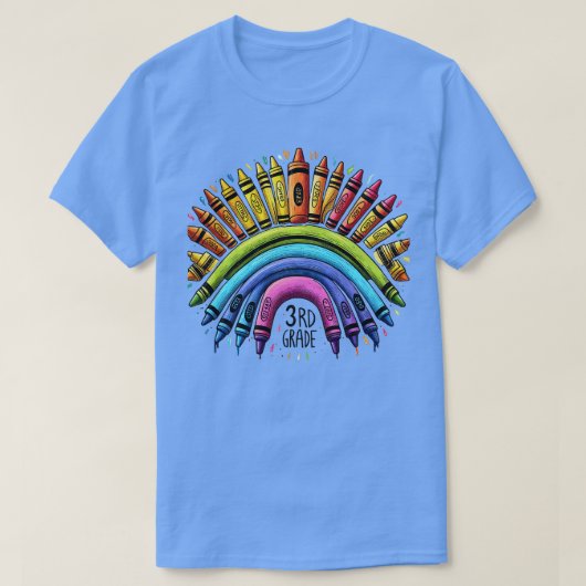 Hallo 3e klas regenboogluipaard terug naar school  t-shirt (Design voorkant)