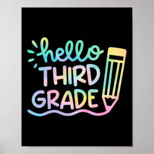 Hallo 3e klas Tie Dye Leraren Kinderen Terug naar Poster