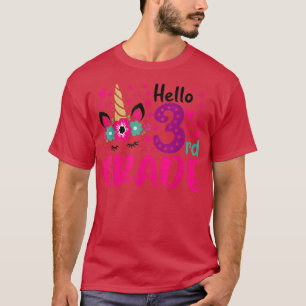 hallo 3e klas unicorn terug naar schoolcadeautjes t-shirt