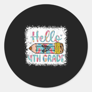 Hallo 4e klas terug naar school 4e klas student ronde sticker