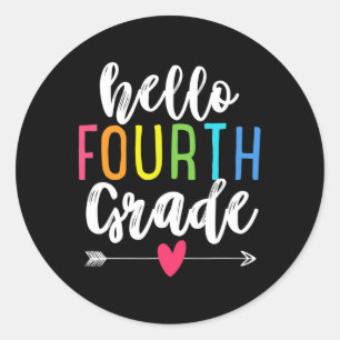 Hallo 4e klas terug naar school leuk Kinder GI Ronde Sticker