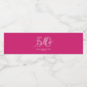 Hallo 50 | Vet Hot Roze 50ste Verjaardag Custom Waterfles Etiket (Enkel label)