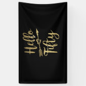 hallo 50e verjaardag 50e verjaardag spandoek (Verticaal)