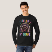 hallo 5e graad Leopard Rainbow Teacher Girls Back T-shirt (Voorkant volledig)