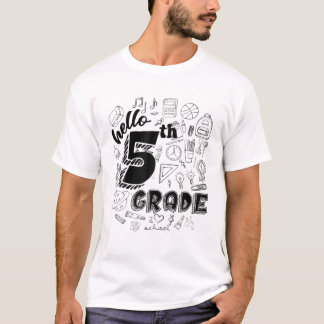 hallo 5e graad vijfde lerarenteam t-shirt