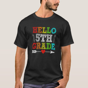 Hallo 5e klas vijfde klas leerling kinderen lerar t-shirt