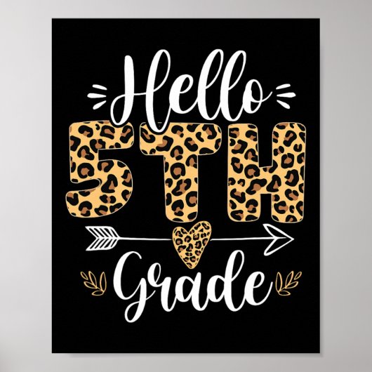 Hallo 5e vijfde klas luipaard leraar Byck naar sch Poster (Voorkant)