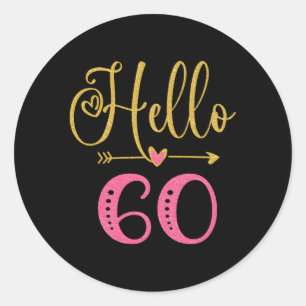 Hallo 60 'S 60e Ronde Sticker