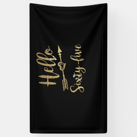 hallo 60 vijfde verjaardag 65e verjaardag spandoek (Verticaal)