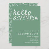 hallo 70e verjaardag partij kaart (Voorkant / Achterkant)