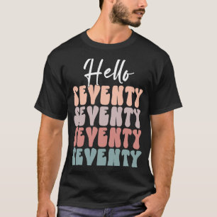 Hallo 70ste verjaardagsfeestje 70 verjaardagsfeest t-shirt
