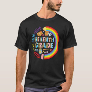 hallo 7e klas terug naar schoolpotlood Regen T-shirt