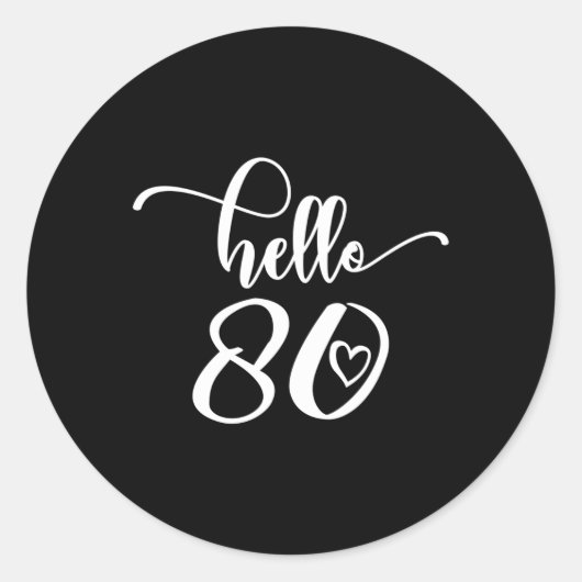 hallo 80ste ronde sticker (Voorkant)