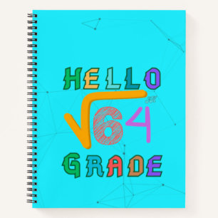 hallo 8e Grade Funny Square Root van 64 Wiskunde T Notitieboek