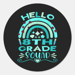 Hallo 8e klas Regenboog Leraars Kinderen Terug naa Ronde Sticker