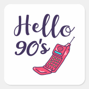 hallo 90 seconden mobiel vierkante sticker