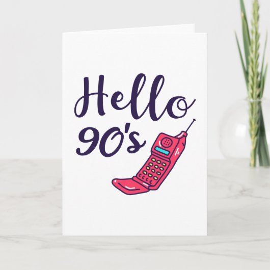 Hallo 90s mobiele telefoon kaart (Voorkant)