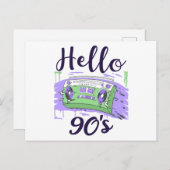 Hallo 90s radio cassetterecorder briefkaart (Voorkant / Achterkant)