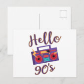 Hallo 90s radio cassetterecorder briefkaart (Voorkant / Achterkant)