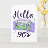 Hallo 90s radio cassetterecorder kaart (Gele Bloem)