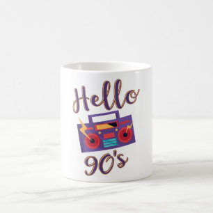Hallo 90s radio cassetterecorder koffiemok