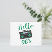 hallo 90s radiocassetrecorder briefkaart (Staand voorkant)