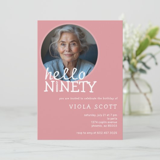 hallo 90ste verjaardagsfeest kaart (Staand voorkant)