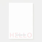 Hallo Aangepaste kleuren gepersonaliseerde Post-It Post-it® Notes (Voorkant)