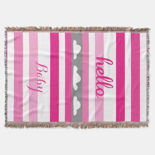 hallo aangepaste, moderne, roze gestreept kleuren deken (Voorkant)