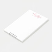 hallo Aangepaste Post-it® notes (roze) (Schuin)