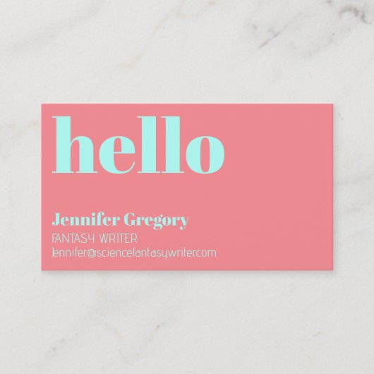 Hallo Aangepaste Retro Modern Visitekaartje (Voorkant)