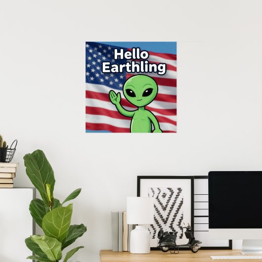Hallo Aardslingeling Poster (Thuiskantoor)