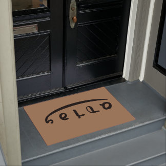 hallo adios ambigram tweerichtingsdoormat deurmat
