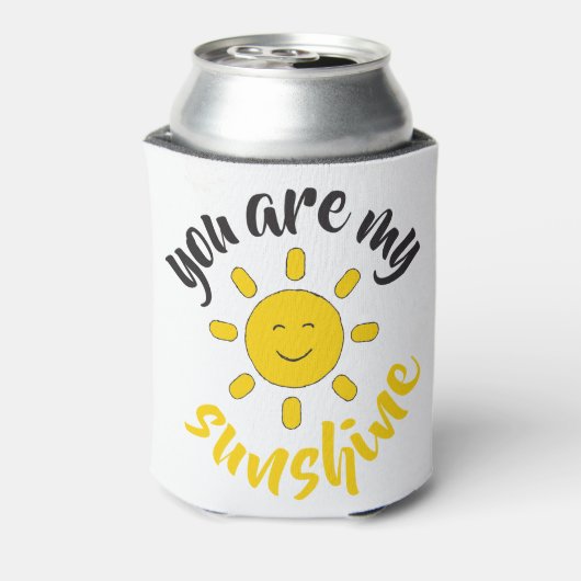 Hallo Afbeelding Geel Hand getrokken Sun Blikjeskoeler (Blikje Achterkant)