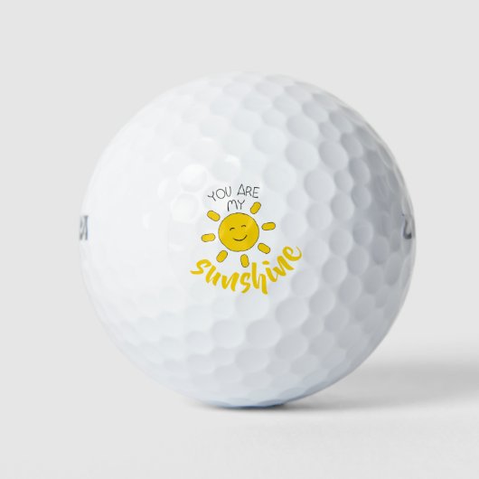 Hallo Afbeelding Geel Hand getrokken Sun Golfballen (Voorkant)