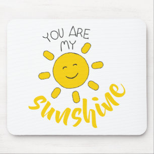 Hallo Afbeelding Geel Hand getrokken Sun Muismat