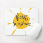 Hallo Afbeelding Geel HandDrawn Sun Muismat (Met muis)